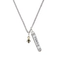 thumbnail image 1 of Delight Jewelry Goldtone Mini Fleur de Lis Silvertone Family Bar Charm Necklace, 23", 1 of 1