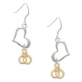 thumbnail image 1 of Delight Jewelry Goldtone Mini Handcuffs Open Heart French Earrings, 1 of 4