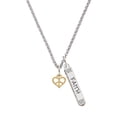 thumbnail image 1 of Delight Jewelry Goldtone Mini Heart Peace Sign Silvertone Believe Faith Prayer Hope Bar Charm Necklace, 23", 1 of 4