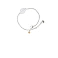 thumbnail image 1 of Delight Jewelry Goldtone Mini July - Red Crystal Heart - Silvertone Leaf Delicate Bracelet, 6.25+1.75", 1 of 4