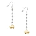 thumbnail image 1 of Delight Jewelry Goldtone Mini Megaphone - Silver-tone Long Sparkle Dangle French Earrings, 1 of 4