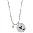 thumbnail image 1 of Delight Jewelry Goldtone Mini November - Yellow Crystal Heart Silvertone Script Initial Disc - K - Charm Necklace, 20"+3", 1 of 4