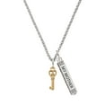 thumbnail image 1 of Delight Jewelry Goldtone Mini Open Peace Heart Key Silvertone Always My Mother Bar Charm Necklace, 23", 1 of 4