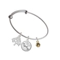 thumbnail image 1 of Delight Jewelry Goldtone Mini Rounded Paw Silvertone Let Things Go Tree Charm Bangle Bracelet, 1 of 4