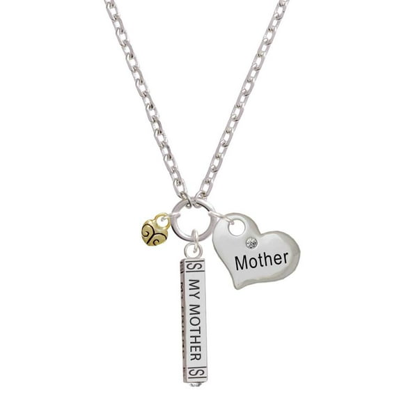Delight Jewelry Goldtone Mini Scroll Heart Always My Mother Bar Zoe Necklace