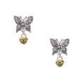 thumbnail image 1 of Delight Jewelry Goldtone Mini Scroll Heart Silvertone Antiqued Butterfly Post Earrings, 1 of 4