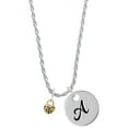 thumbnail image 1 of Delight Jewelry Goldtone Mini Scroll Heart Silvertone Script Initial Disc - A - Charm Necklace, 20"+3", 1 of 4