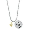 thumbnail image 1 of Delight Jewelry Goldtone Mini Star with Clear Crystal Silvertone Script Initial Disc - G - Charm Necklace, 20"+3", 1 of 4