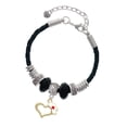 thumbnail image 1 of Delight Jewelry Goldtone Open Heart with Nurse Hat Daughter Celtic Knot Leather Bead Bracelet, 7"+2" Extender, 1 of 4