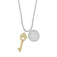 thumbnail image 1 of Delight Jewelry Goldtone Open Paw Key She is Clothed in Stength and Dignity Charm Necklace, 20"+3", 1 of 4