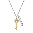 thumbnail image 1 of Delight Jewelry Goldtone Open Paw Key Silvertone Courage Strength Wisdom Honesty Bar Charm Necklace, 23", 1 of 4