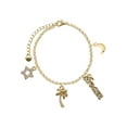 thumbnail image 1 of Delight Jewelry Goldtone Palm Tree Goldtone Dream Big Charm Bracelet, 7.5+2" Extender, 1 of 4