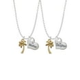 thumbnail image 1 of Delight Jewelry Goldtone Palm Tree Mother & Daughter Heart Necklaces (Set of 2), 19"+2", 1 of 4