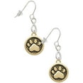 thumbnail image 1 of Delight Jewelry Goldtone Paw in Circle Silver tone Infinity French Earrings, 1 of 4