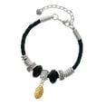 thumbnail image 1 of Delight Jewelry Goldtone Pine Cone Godmother Celtic Knot Leather Bead Bracelet, 7"+2" Extender, 1 of 4