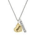 thumbnail image 1 of Delight Jewelry Goldtone Script Mom Heart Silvertone Always My Mother Bar Charm Necklace, 23", 1 of 4
