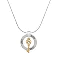 thumbnail image 1 of Delight Jewelry Goldtone Silvertone Small Open Paw Key Live Ring Charm Necklace, 18", 1 of 4