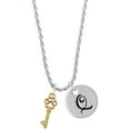 thumbnail image 1 of Delight Jewelry Goldtone Silvertone Small Open Paw Key Silvertone Script Initial Disc - Q - Charm Necklace, 20"+3", 1 of 4
