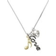 thumbnail image 1 of Delight Jewelry Goldtone Sixteenth Note - Love and Lock Charm Necklace, 18"+1", 1 of 4