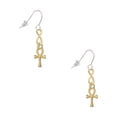 thumbnail image 1 of Delight Jewelry Goldtone Small Ankh Gold Tone Infinity French Earrings, 1 of 4