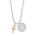 thumbnail image 1 of Delight Jewelry Goldtone Small Ankh She is Clothed in Stength and Dignity Charm Necklace, 20"+3", 1 of 4