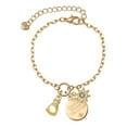 thumbnail image 1 of Delight Jewelry Goldtone Small Boxing Glove Goldtone Discover Dream Explore Zoey Charm Bracelet, 6.5+2" Extender, 1 of 1