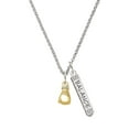 thumbnail image 1 of Delight Jewelry Goldtone Small Boxing Glove Silvertone Balance Bar Charm Necklace, 23", 1 of 4
