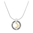 thumbnail image 1 of Delight Jewelry Goldtone Small Crescent Moon Gymnastics Mom Ring Charm Necklace, 18", 1 of 4
