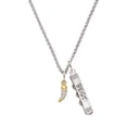 thumbnail image 1 of Delight Jewelry Goldtone Small Crystal Sabre Tooth Silvertone Best Friends Forever Bar Charm Necklace, 23", 1 of 4