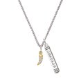 thumbnail image 1 of Delight Jewelry Goldtone Small Crystal Sabre Tooth Silvertone Courage Strength Wisdom Honesty Bar Charm Necklace, 23", 1 of 4