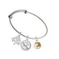 thumbnail image 1 of Delight Jewelry Goldtone Small I Love You to the Moon Silvertone Let Things Go Tree Charm Bangle Bracelet, 1 of 4
