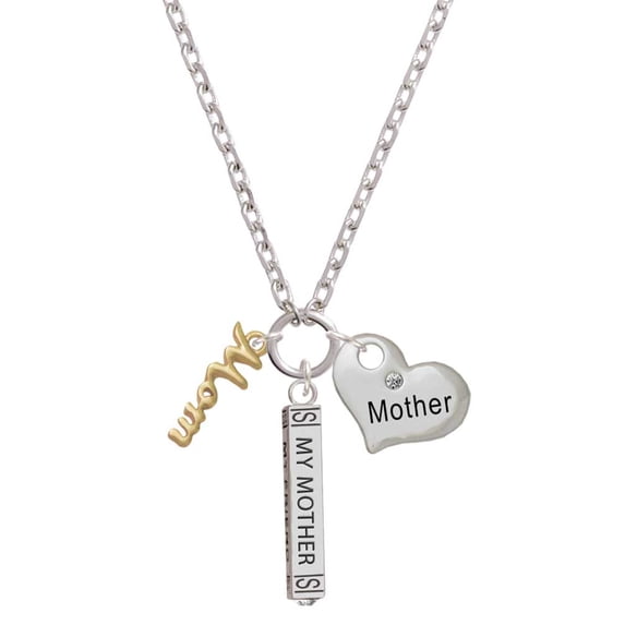 Delight Jewelry Goldtone Small Mom Script Always My Mother Bar Zoe Necklace