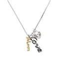 thumbnail image 1 of Delight Jewelry Goldtone Small Mom Script - Love and Lock Charm Necklace, 18"+1", 1 of 4