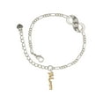 thumbnail image 1 of Delight Jewelry Goldtone Small Mom Script Silver-tone Paw Infinity Link Chain Bracelet, 6"+2" Extender, 1 of 3
