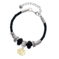 thumbnail image 1 of Delight Jewelry Goldtone Small Rose Outline Sister Celtic Knot Leather Bead Bracelet, 7"+2" Extender, 1 of 4