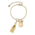 thumbnail image 1 of Delight Jewelry Goldtone Small Tassel Goldtone Discover Dream Explore Zoey Charm Bracelet, 6.5+2" Extender, 1 of 1