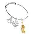 thumbnail image 1 of Delight Jewelry Goldtone Small Tassel Silvertone Let Things Go Tree Charm Bangle Bracelet, 1 of 4
