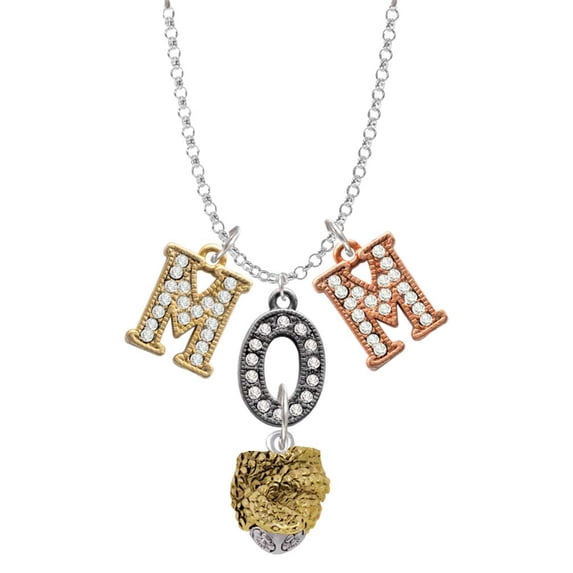 Delight Jewelry Goldtone Snake Wrapped Around Spinner Spinner Multi-Colored Crystal Mom Charm Necklace