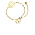 thumbnail image 1 of Delight Jewelry Goldtone Squirrel Gold-tone Flower Link Chain Bracelet, 6.75"+2" Extender, 1 of 4