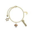 thumbnail image 1 of Delight Jewelry Goldtone Tan Center Spinner Goldtone Dream Big Charm Bracelet, 7.5+2" Extender, 1 of 4