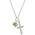 thumbnail image 1 of Delight Jewelry Goldtone Tan with Crystals Spinner I Have Plans for You Engraved Cross Zoey Necklace, 28", 1 of 4
