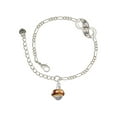 thumbnail image 1 of Delight Jewelry Goldtone Translucent Brown with Crystals Spinner Silver-tone Paw Infinity Link Chain Bracelet, 6"+2" Extender, 1 of 3