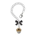 thumbnail image 1 of Delight Jewelry Goldtone Wide Black Dots on Tan Spinner - Silvertone Black Bow Charm Accessory for Tumblers and Thermal Cups, 1 of 4