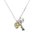 thumbnail image 1 of Delight Jewelry Goldtone X Heart Spacer Spinner - Love and Lock Charm Necklace, 18"+1", 1 of 4