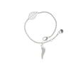 thumbnail image 1 of Delight Jewelry Good Luck Italian Horn - Silvertone Leaf Delicate Bracelet, 6.25+1.75", 1 of 4
