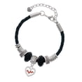 thumbnail image 1 of Delight Jewelry Heart with Red Crystal Heartbeat Godmother Celtic Knot Leather Bead Bracelet, 7"+2" Extender, 1 of 4