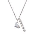 thumbnail image 1 of Delight Jewelry Heart with ''Volleyball'' and AB Crystal Silvertone Be Strong and Courageous Bar Charm Necklace, 23", 1 of 4