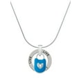 thumbnail image 1 of Delight Jewelry Hot Blue Enamel Lock with Clear Crystals Live Ring Charm Necklace, 18", 1 of 4