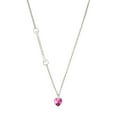 thumbnail image 1 of Delight Jewelry Hot Pink Crystal Heart - Silvertone Class of 2026 Delicate Bar Necklace, 18.75", 1 of 4