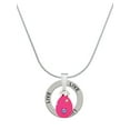 thumbnail image 1 of Delight Jewelry Hot Pink Easter Egg with Color Crystal Dots Live Ring Charm Necklace, 18", 1 of 4